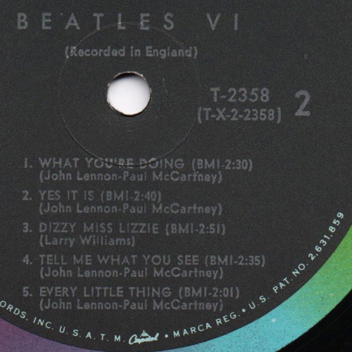 良音‼️US Capitol Rainbow『BEATLES VI 』ビートルズⅥ Beatles VI - Wikipedia