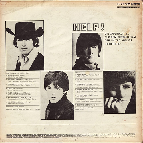 稀少ドイツオリジナル初回ステレオHelpビートルズ Beatlesレコード ビートルズUSジャケ原盤/MONO 1stプレス☆THE BEATLES-『HELP