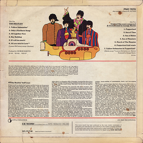 The Beatles U.K. LP Mono/Yellow Submarine