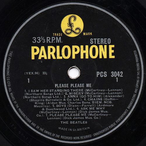 The Beatles U.K. LP Stereo/Please Please Me