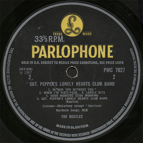 The Beatles U.K. LP Mono/Sgt. Peppers