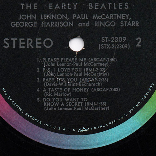 BEATLES レコード ST 2309 The Beatles - The Early Beatles - Capitol Records, Capitol
