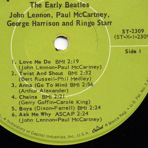 BEATLES レコード ST 2309 The Beatles - The Early Beatles Vinyl LP - Capitol ST-2309
